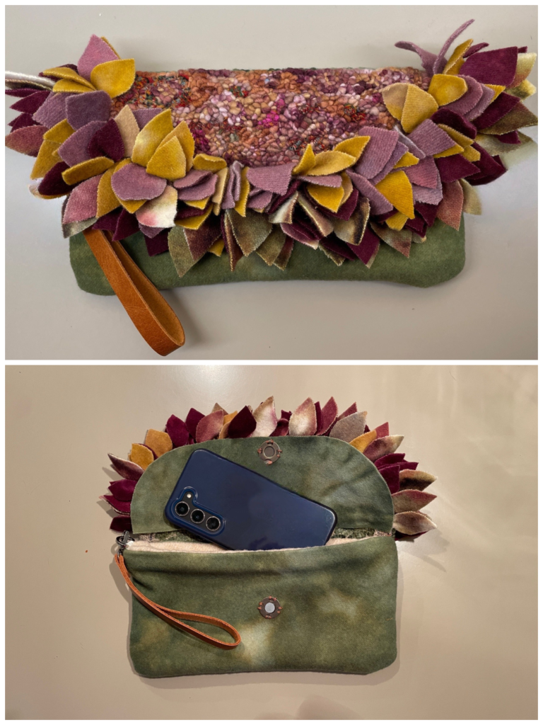 Sunflower clutch purse