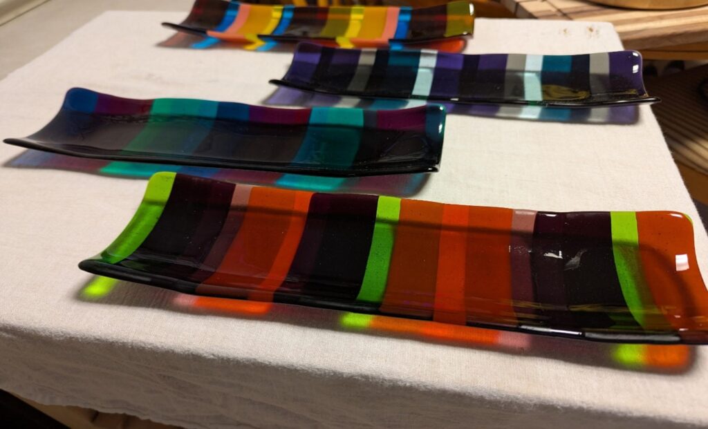 Fused glass tray server