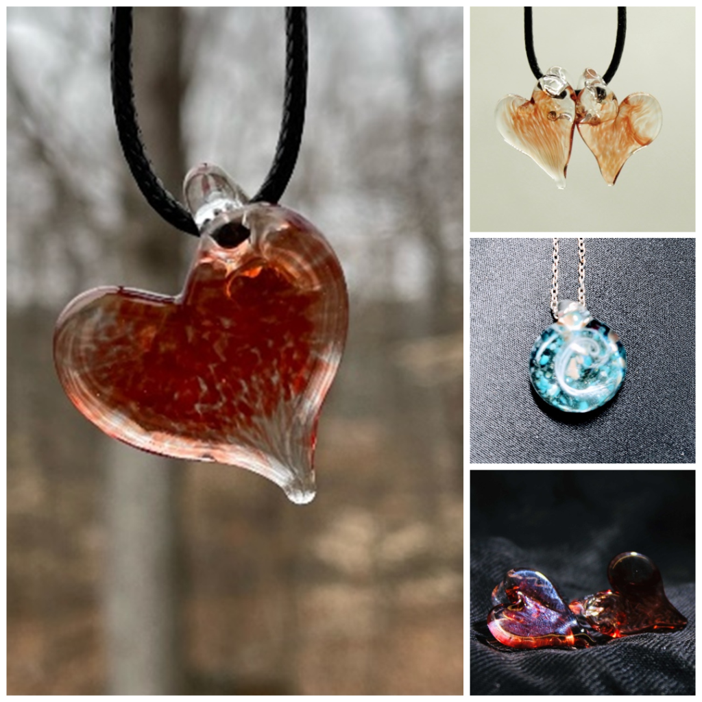 Collage of heart pendants by Artist Tanner Sweeney