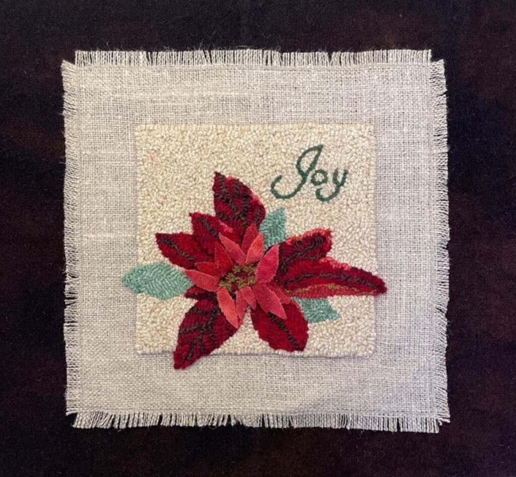 Poinsettia Pillow Topper/Mini Rug