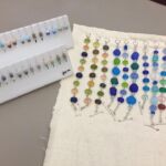 Colorful bead bracelets and earrings by artist Cristel Hoffman