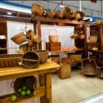 Booth of baskets by artist Karen Wychock