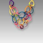 Colorful necklace with interlocking circles design