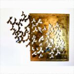 Steel Enamel and Copper sculpture of butterflies