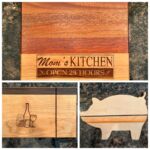 3 cutting boards by artists Bob and Joy Barag