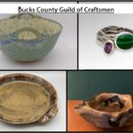 4 images of ceramic bowls, jewelry, and wood bowl