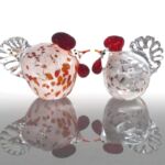 Handblown glass chickens