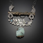 Necklace with blue stone pendant