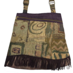 Hand bag with pattern fabric and fringe