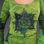 Green shirt with design