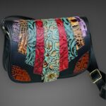 Colorful leather crossbody bag