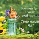 Photograph of flowers with message by artist Donna Young